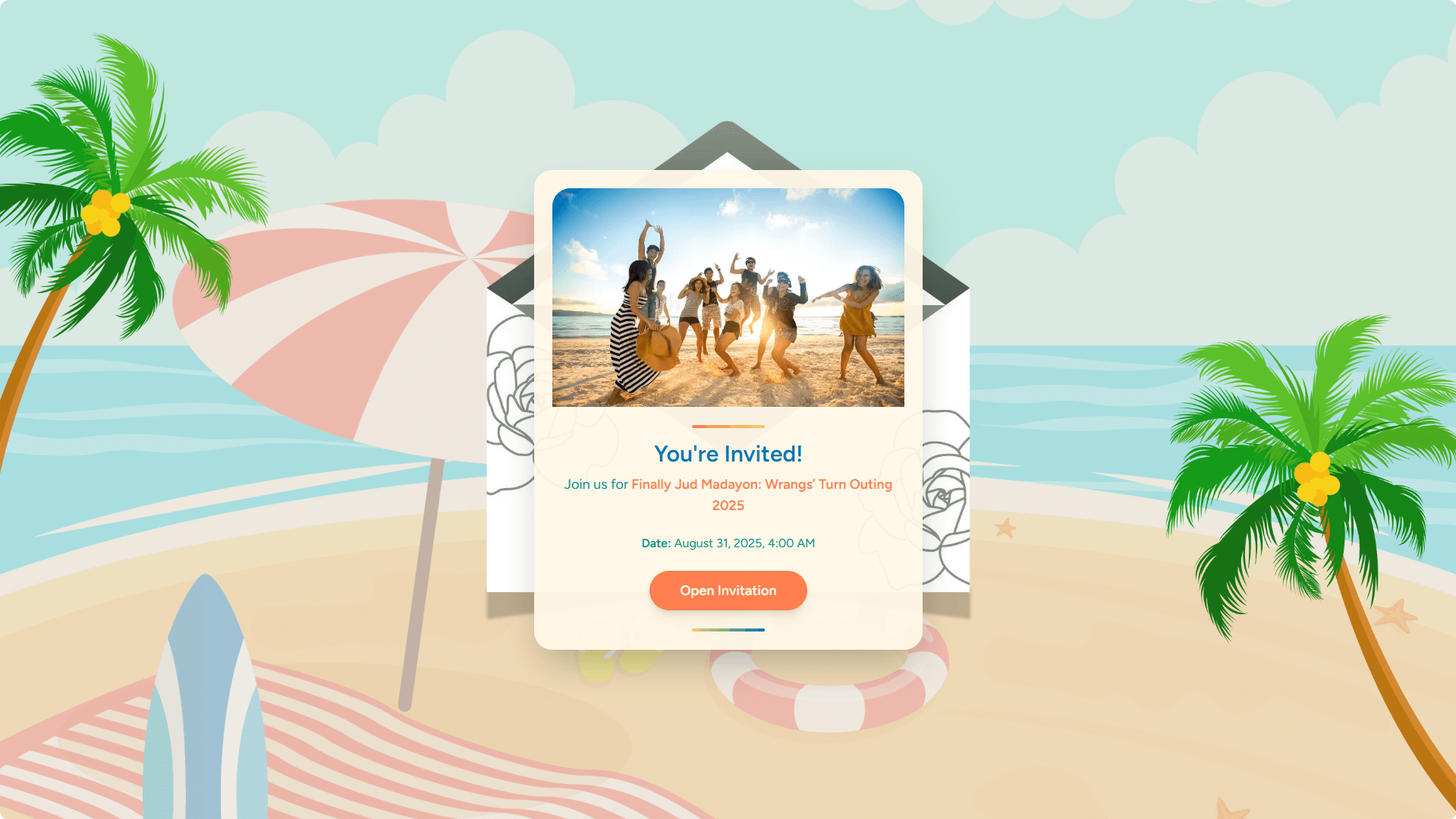 Beach - Template Not Ready Yet gathering invitation template preview